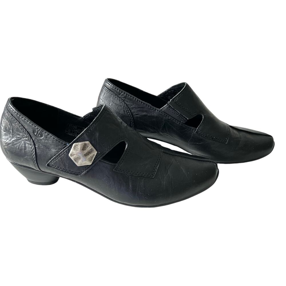Josef Seibel Size US 7.5/ EU 38 Black Leather Tina Slip On European‎ Pump Bootie - Picture 2 of 8